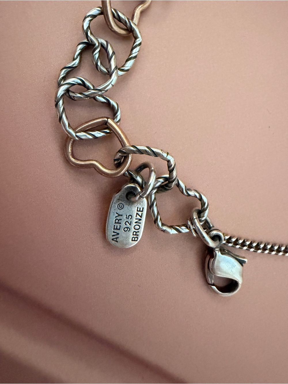 James Avery Silver Heart Link Bracelet by - Two-Tone Silver - Picture 2 of 3